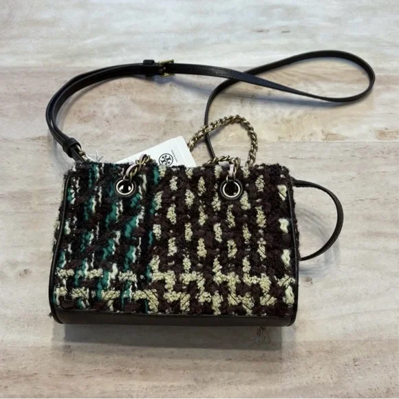 TORY BURCH Fleming Soft Tweed Mini Chain Tote Bag - Picture 3 of 9